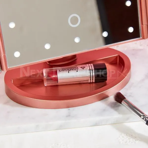 Tri-Fold LED Makeup Mirror