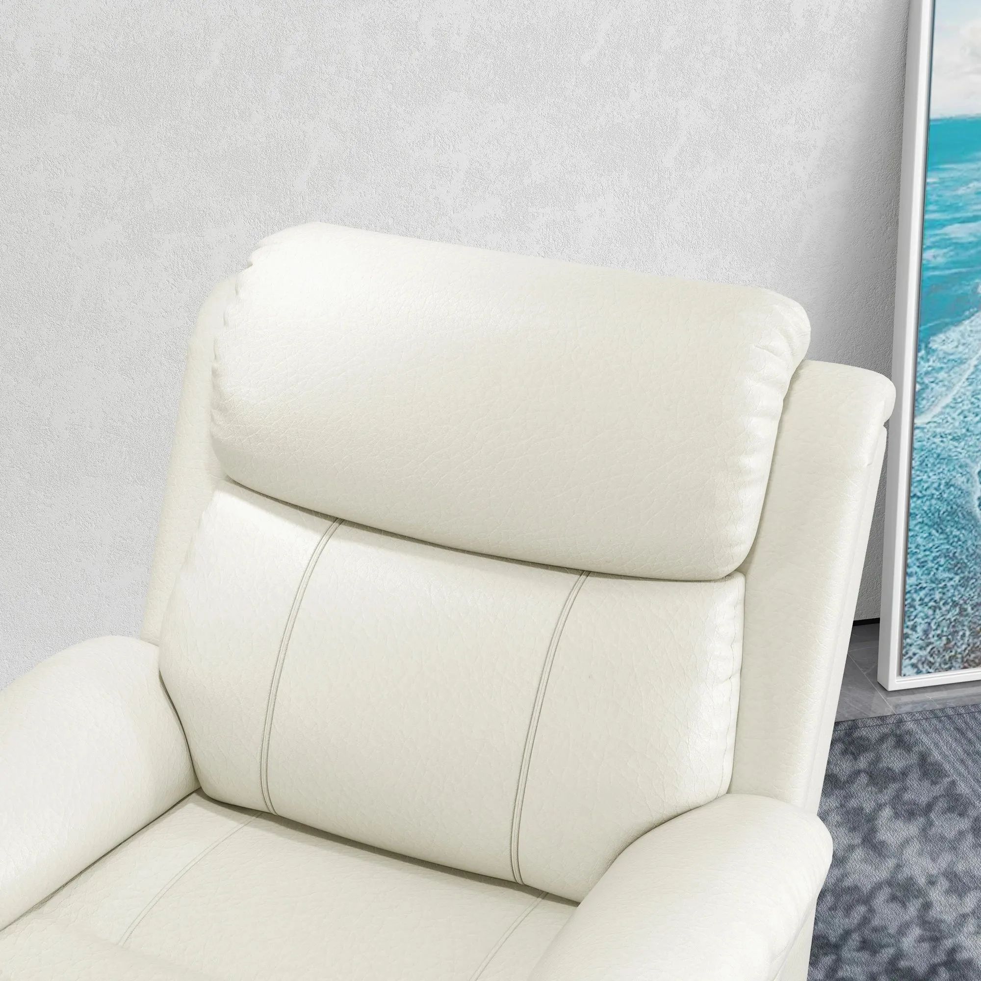 Vibration Massage Reclining Swivel Chair in Faux Leather - Available in 3 Colours