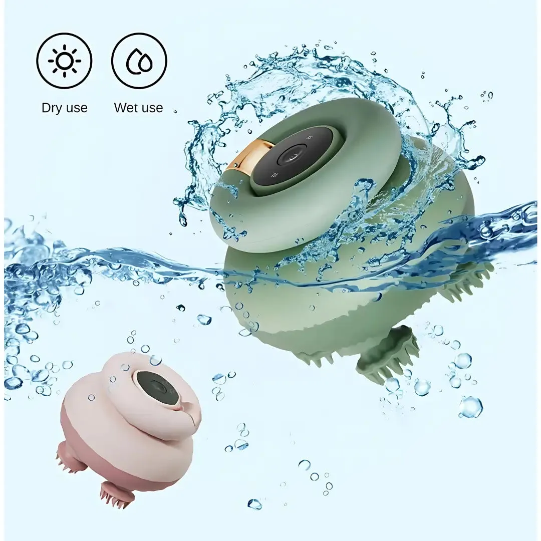 Waterproof 3D Pet Scalp Massager with 360° Grip