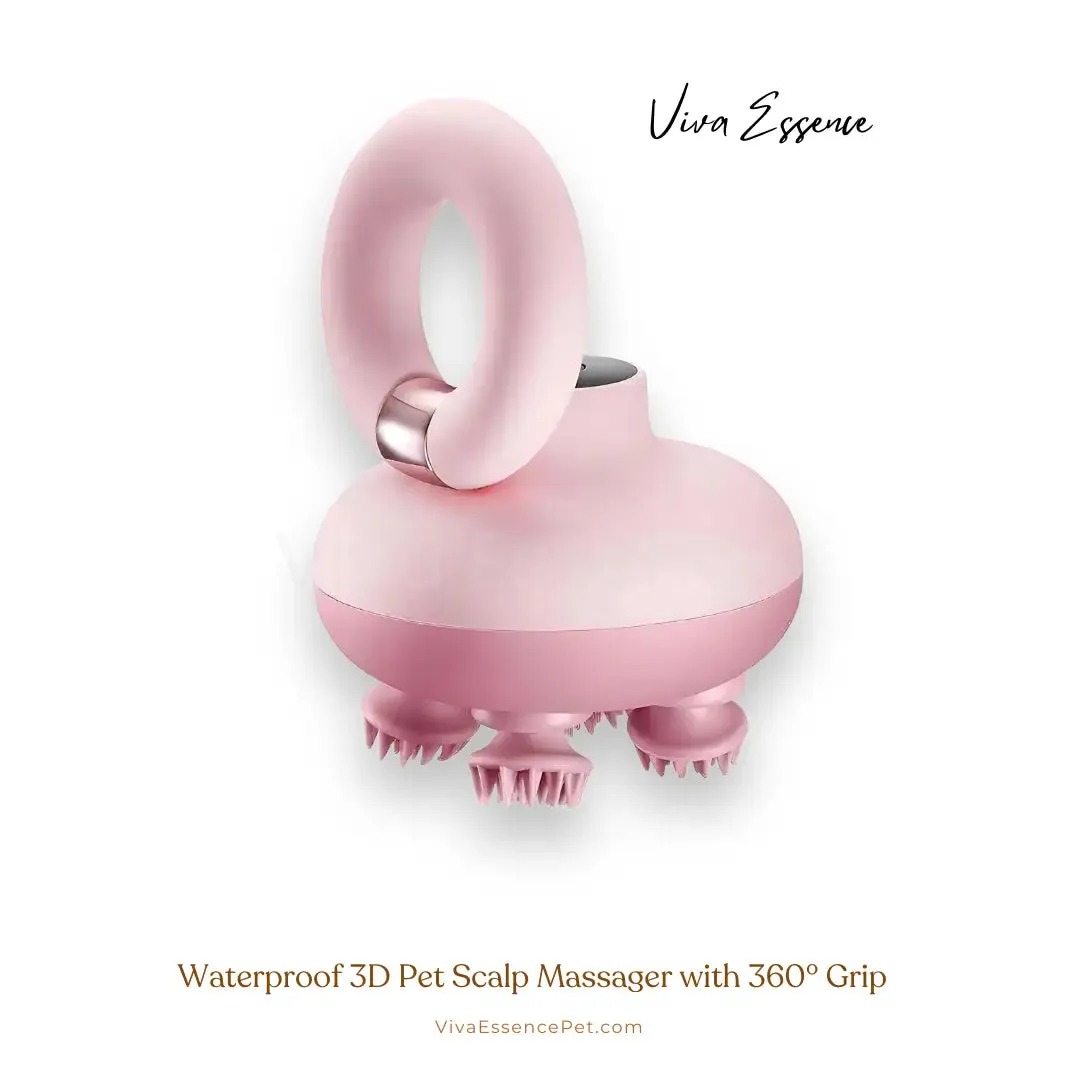 Waterproof 3D Pet Scalp Massager with 360° Grip
