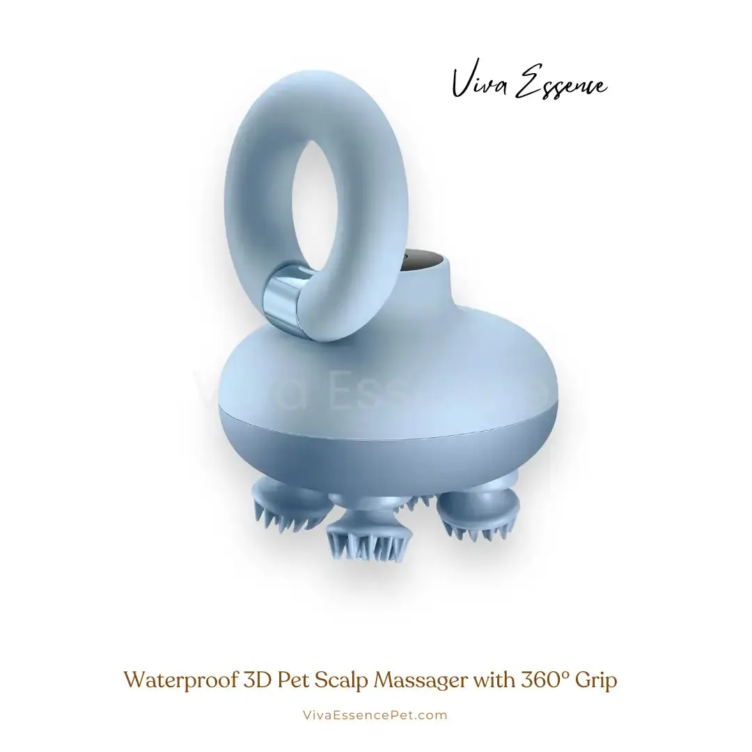 Waterproof 3D Pet Scalp Massager with 360° Grip