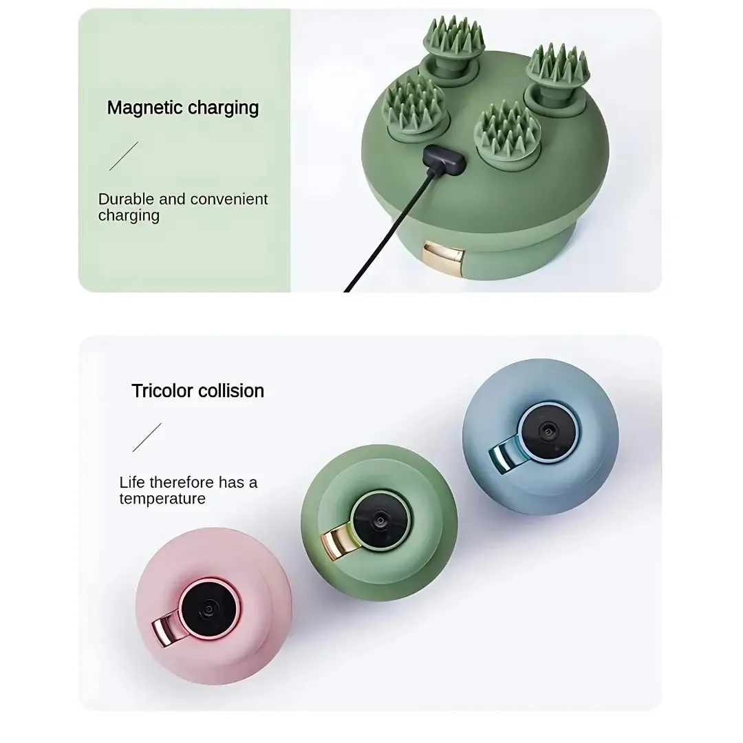 Waterproof 3D Pet Scalp Massager with 360° Grip