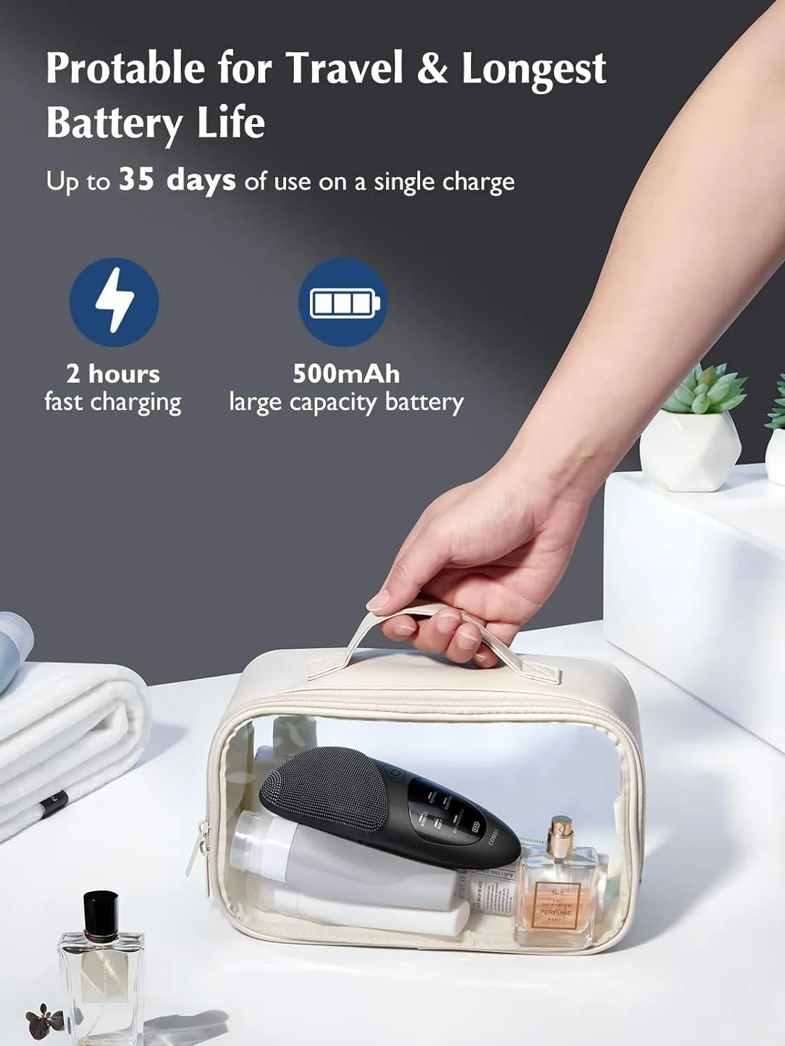 Waterproof Rechargeable Face Cleansing Brush