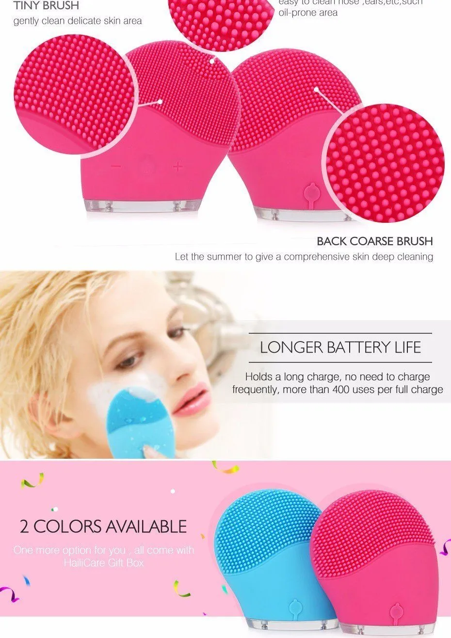 Waterproof Silicone Facial Cleansing Brush