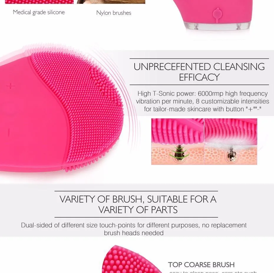 Waterproof Silicone Facial Cleansing Brush
