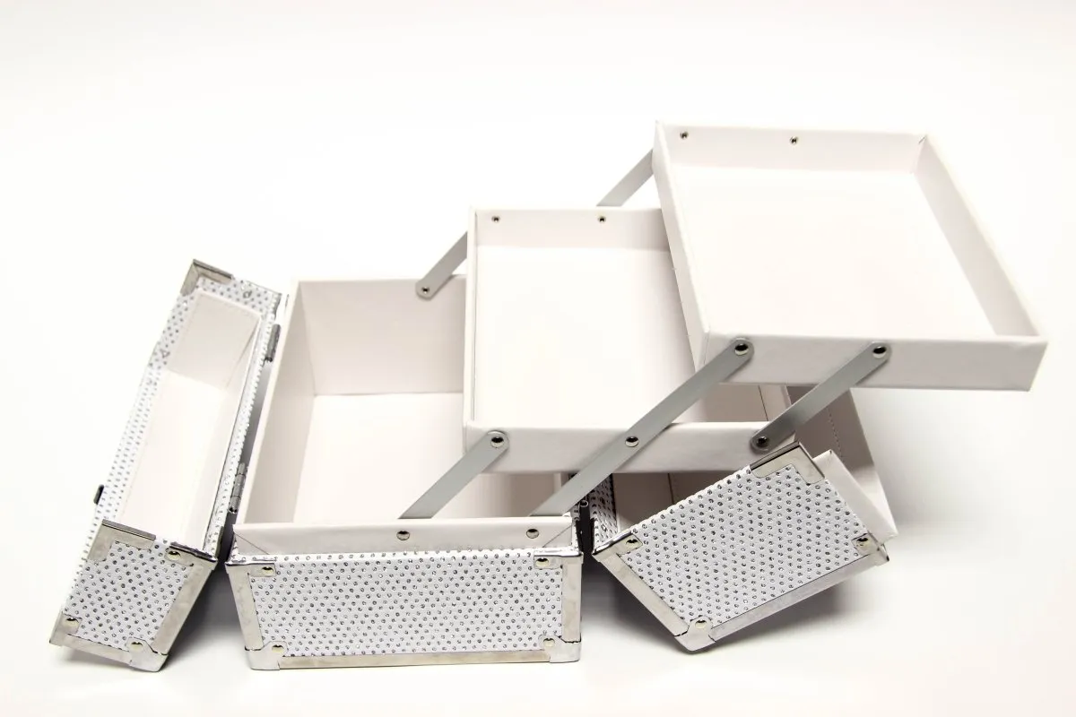 White Glitter Cosmetic Beauty Case