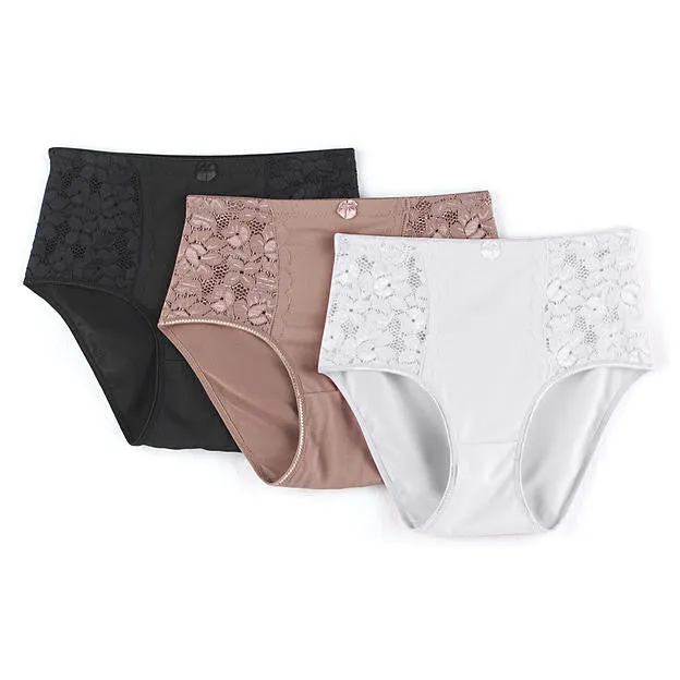 Women's Lace-Front Briefs 3packs On Hanger - Plus-Size