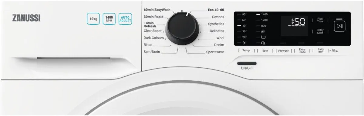 Zanussi ZWF142E3PW Washing Machine, 10kg, 1400 Spin, White, C Rated