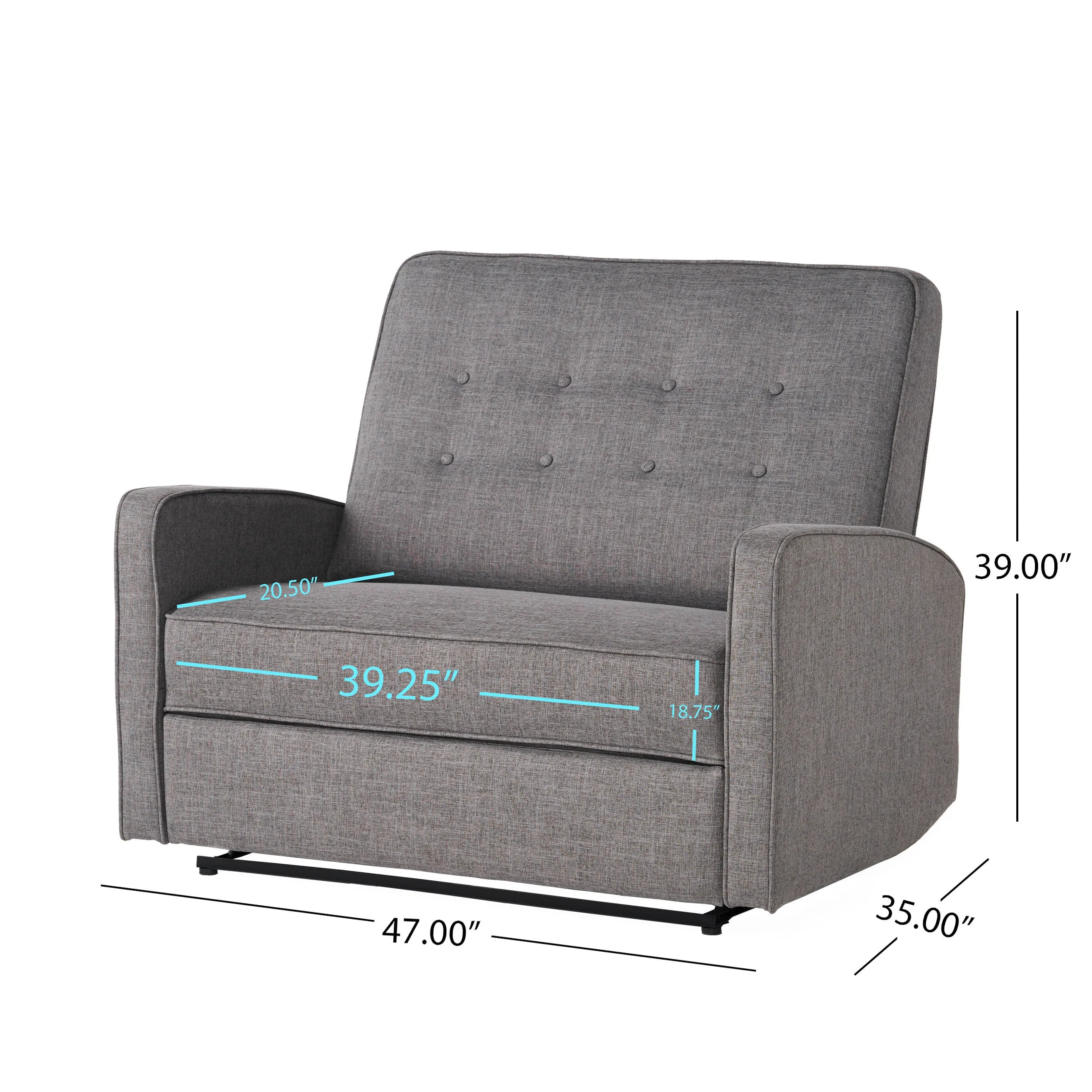 Zola 47" Wide Manual Recliner - Gray